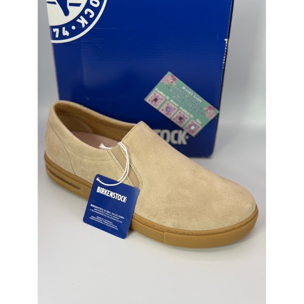 Birkenstock‎ Oswego Suede Slip On Sneakers Mens Size 9 Sand Tan Gum Sole NWOB